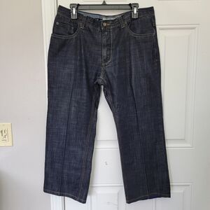 ENZO Denim Mens Premium Denim Jeans Cropped Streetwear Medium Wash Size 36 X 24